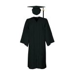 Shiny Fabric University Graduation Cap Gown Tassel College Grad Unisex Uniform Adults With 2024 Year Drop - Image 7