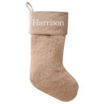 Personalized Plaid Embroidery Holiday Stocking Party Decoration Xmas Decor Faux Fur Christmas Stockings - Image 4