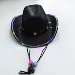 LU-0304  Lights Mini Pet Cute Dogs  Pet  Accessories Costume  Bandana for Party Light up Adjustable Dog Cowboy Hat - Image 4