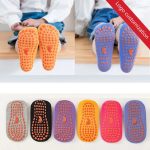 Logo Customized Anti Slip Slippers With Rubber Clips Yoga Trampoline Running Silicone Socks Early Teaching Steps - Image 5