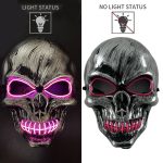 Wholesale Skull Full Face Mask Halloween Cosplay Horror Luminous LED Mask 10 Single Color for Choice Party Glow Mask - Image 10