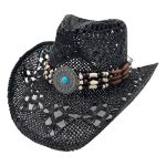Straw Hat Hollow Cowboy Hats Breathable Wide Brim Patches Wholesale Summer Sun Caps for Men - Image 7