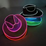Neon Sparkly LED Light-Up Cowboy Hat Unisex Glowing Sequin Jazz Hat for Wedding Parties Concerts Nightclubs Props - Image 3