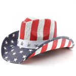 Classics America Flag Painting Straw Hats for Women and Men Summer Casual Scrawl Style Wide Brim Cowboy Straw Hats Leather Bands - Image 15
