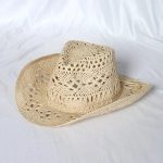 Wholesale Summer Beach Outdoor Sunshade Straw Sun Hat Western Cowboy Jazz Hat Wide Brim Handmade Retro Hollow Cowgirl Fedora Hat - Image 5