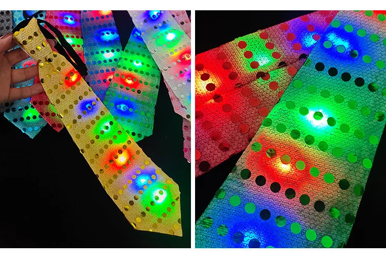 Stylish LED Tie and Bowtie for Nightclub Bar Disco Atmosphere-Creative Luminous Novelty for Parties