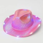 LED Light Fashion Party Hats Festival Hats Hallowmas  Laser Reflection Solid Color Sandbeach  Yacht  Outdoor Party Cowboy Hats - Image 6