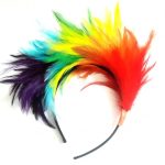 THU-104 Party Rainbow Feathers Headband Pride Colorful Feather Hair Bands - Image 3