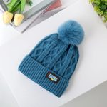 Women Autumn and Winter Knitted Hat With Embroidered Letters Twisted Knit Pattern Thick Warm Headwrap Hat - Image 14