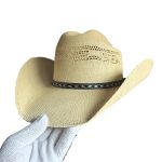 High Quality Cattleman Long Horn Cowboy Hat Mexico Sembreros Cowgirl Countryman Weaving Hardshell Lifeguard BangoraStraw Hat - Image 10