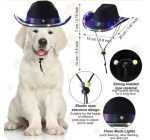 LU-0304  Lights Mini Pet Cute Dogs  Pet  Accessories Costume  Bandana for Party Light up Adjustable Dog Cowboy Hat - Image 7