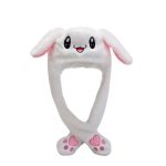 LED Light 3D Embroidered Rabbit Ears Winter Hat Waterproof Plush Airbag Magnet Cap with Soft Fruit Bows Pattern Woven Beanies