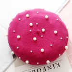 Autumn Winter Wholesale Fashion Pearl Beret Women Pearls Black Beret Cap Cashmere Beret Hat for Women - Image 19