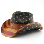 Classics America Flag Painting Straw Hats for Women and Men Summer Casual Scrawl Style Wide Brim Cowboy Straw Hats Leather Bands - Image 13