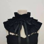 Cheap Custom Pleated Detachable Women Capelet Blouse Royal Ruffles Faux False Collar - Image 8