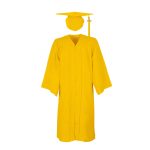 Shiny Fabric University Graduation Cap Gown Tassel College Grad Unisex Uniform Adults With 2024 Year Drop - Image 4