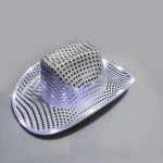 CEN-046 Fashion Shiny Jazz Hat Western Light up Cowboy Hats Sequins Adult With Led for Party - Image 14