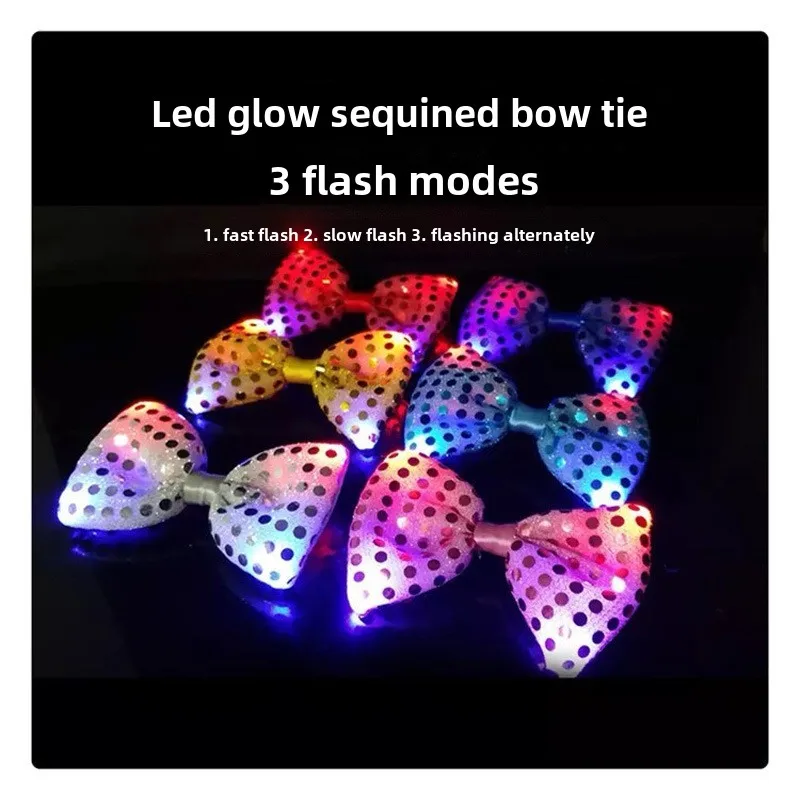 Stylish LED Tie and Bowtie for Nightclub Bar Disco Atmosphere-Creative Luminous Novelty for Parties