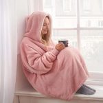 Wholesale Custom Adult Winter Hooded Wearable Oversized Hoodie Blanket  with  Embordiery Custom logo - Image 4