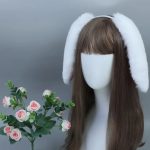 Fluffy Hair Band With Drooping Ears Rabbit Hair Hand-Made Simulated   Cosplay Pug Poodle Ears Fursuit Parts Accessories - Image 4