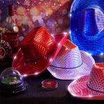 LT-47 Cheap Shipping Custom Promotional Fiber Light up Sequin Jazz Cowboy Cap Hat  for Women Men Adult Led - Image 5