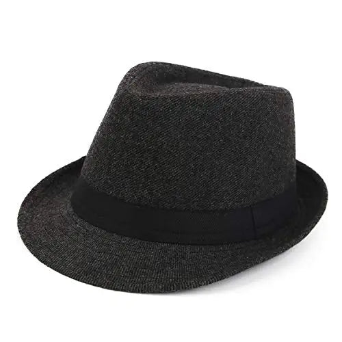 H36d337a73cfa4c309443ddbcc6b94ef1C Enanth59 Cotton Short Brim Trilby Fedora Hat Men Women Classic Wool Felt Hat - Image 1