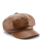Autumn Winter Leather Women Hat Designer Ladies British Style Retro Casual Solid Color Fashion PU Women's Berets - Image 7