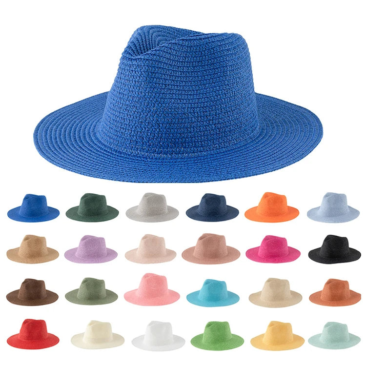 H383b2dde4d3648a4adb29e506e4bf632O Stock Western American Men Paper Straw Cowboy Hats Cheaper Women Wide Brim Vintage Colorful Cowgirl Hats Sombreros - Image 1