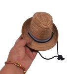 Mini-0031 Custom Panama Fedora Pet Dog Cat Mini Small Party Straw Hat - Image 2