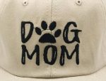 011364 Women's Embroidered Adjustable Denim Baseball Cap Tail Hat Dog Mom - Image 3