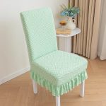 Modern Simple Elastic All-In-One Thickened Jacquard Slipcover Straight Back Dining and Table Chair Cover - Image 8