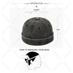 Washed Cap Without Brim Visorless Docker Hats Vintage Dstressed Brimless Baseball Caps With Custom logo - Image 3
