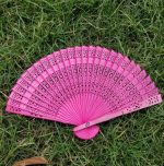 Wooden Hand Held Folding Fan  Multicolor Vintage Bamboo Hollow Carved Handheld Fans for Wedding Party Birthday Gift - Image 14