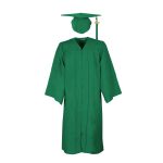 Shiny Fabric University Graduation Cap Gown Tassel College Grad Unisex Uniform Adults With 2024 Year Drop - Image 8
