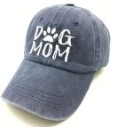 011364 Women's Embroidered Adjustable Denim Baseball Cap Tail Hat Dog Mom - Image 10