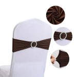 Colorful Stretch Spandex Bow Decoration Chair with Universal Buckle Slider for Wedding Hotel Banquet Birthday Party - Image 36