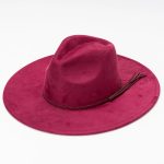 Wholesale Pink Wide Brim Hats Women Suede Vegan Fedora Hat Formal Dress for Party Scene