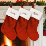 Embroidery Custom Santa Sock Blank Party Decoration Xmas Decor Faux Fur Christmas Stockings