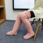 Wholesale Long Leg Warmers Over the Knee Fluffy High Winter Plush Boot Solid Thick Fuzzy Socks for Women - Image 4