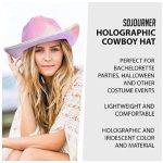 CCW-9902 Pink White Women Wool Cowboy Hat With Lights Light up Holographic Led Flashing Hats  Wholesale Western Styles - Image 4