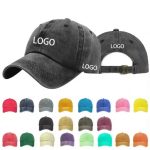 Wholesale Blank Washed Unstructured Low Profile Dad Hat Custom Logo Cotton Plain Strapback Vintage Baseball Cap - Image 2