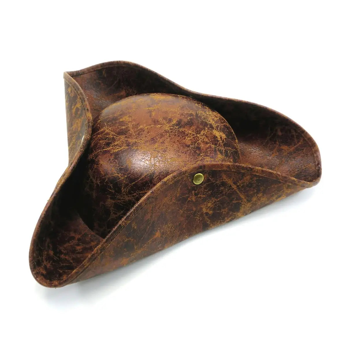 H3e68169c688549d5a62714cf57f09264N POLYESTER Leather PU Caribbean Pirate Captain Fancy Tricorn Halloween Party Hats Festival Carnival Costume - Image 1