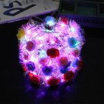 LU-1522 Light up Glowing Garland Wedding Party Headband Christmas Neon Hair Wreath Decoration Led Flower Crown Garlands - Image 6