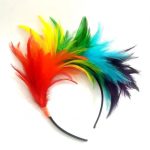THU-104 Party Rainbow Feathers Headband Pride Colorful Feather Hair Bands - Image 4