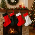 New Arrival Wholesale Nonwoven Embroidery Decorations Gift Bag Cute Candy Red White Black Plaid Christmas Stockings