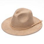 Wholesale Classic Tissue Rope Band Wide Brim Felt Hat Formal Dress Suede Fedora Hat for Women Men - Image 2
