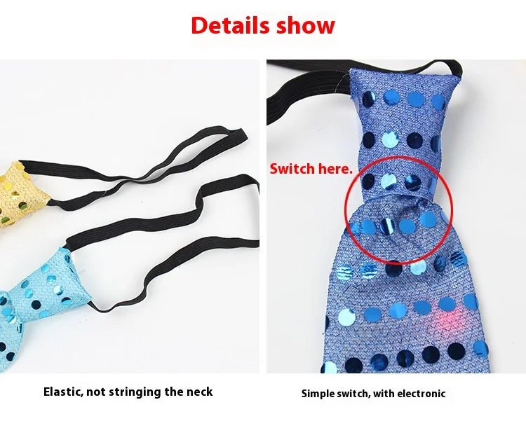 Stylish LED Tie and Bowtie for Nightclub Bar Disco Atmosphere-Creative Luminous Novelty for Parties