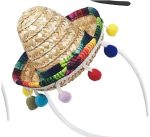 Mesr-026  Mexican Hat Party Decorations Supplies  Mayo Sombrero Headband Mini Straw Pet Hats Headband - Image 7