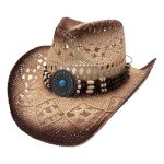 Straw Hat Hollow Cowboy Hats Breathable Wide Brim Patches Wholesale Summer Sun Caps for Men - Image 4