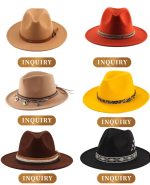 CUSTOM LOGO Luxury Wool Men Western Bands Unisex Texas Bulk Ranger Keychain Buy Wholesale Belt Buckle Cowboy Fedora Hats - Image 6